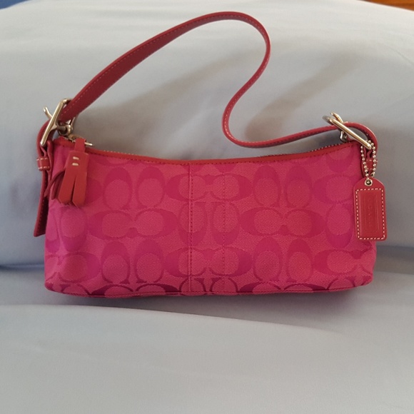 Coach Handbags - Coach Signature Demi East West Pink Handbag